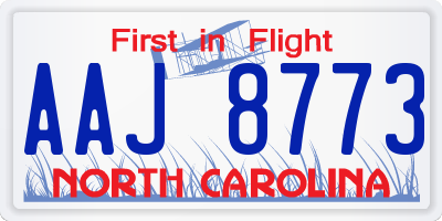 NC license plate AAJ8773