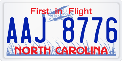NC license plate AAJ8776