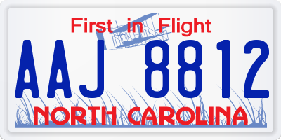NC license plate AAJ8812