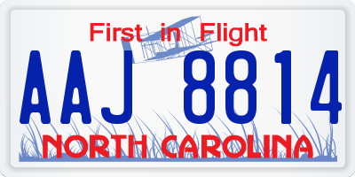 NC license plate AAJ8814
