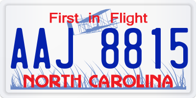 NC license plate AAJ8815