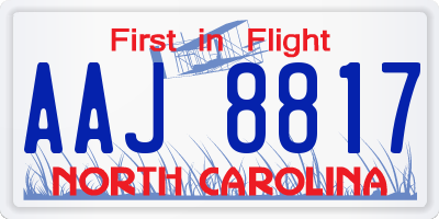 NC license plate AAJ8817