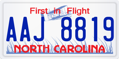 NC license plate AAJ8819