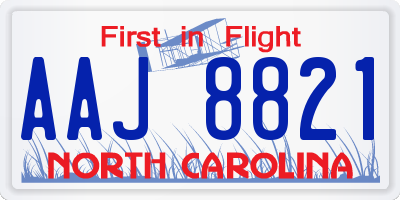 NC license plate AAJ8821