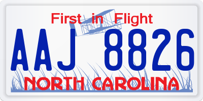 NC license plate AAJ8826