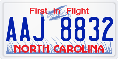 NC license plate AAJ8832