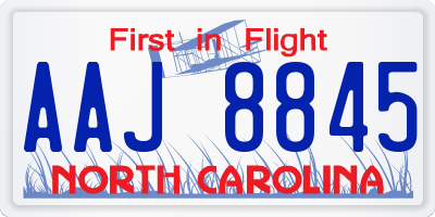 NC license plate AAJ8845