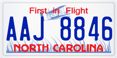 NC license plate AAJ8846