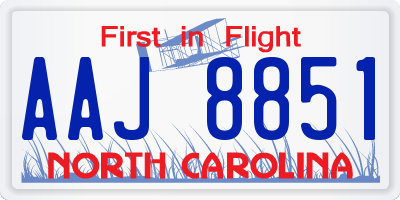 NC license plate AAJ8851