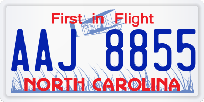 NC license plate AAJ8855