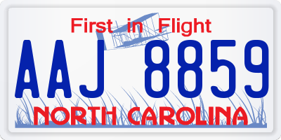 NC license plate AAJ8859