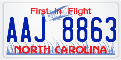 NC license plate AAJ8863