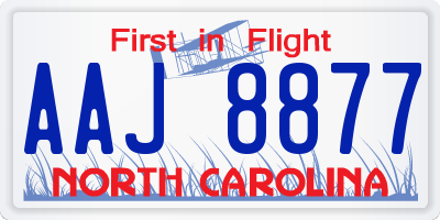 NC license plate AAJ8877