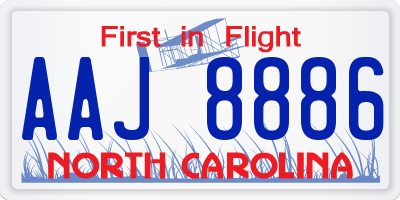 NC license plate AAJ8886