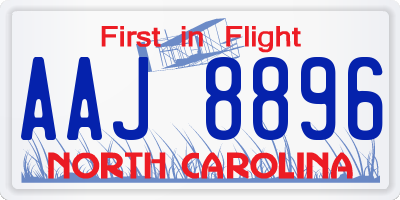 NC license plate AAJ8896