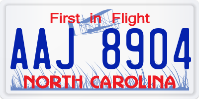 NC license plate AAJ8904