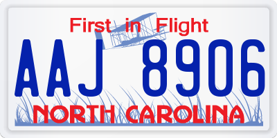 NC license plate AAJ8906