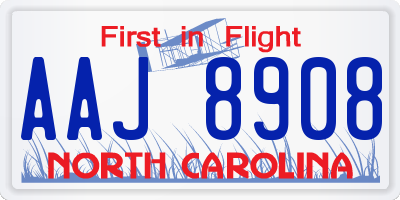 NC license plate AAJ8908