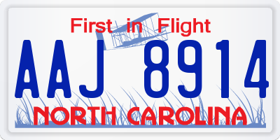 NC license plate AAJ8914