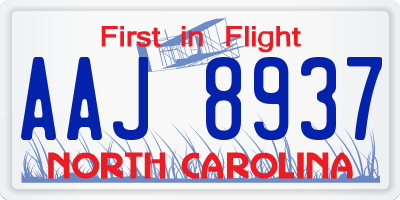 NC license plate AAJ8937