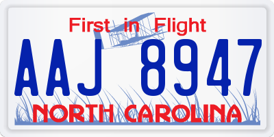 NC license plate AAJ8947