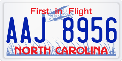 NC license plate AAJ8956
