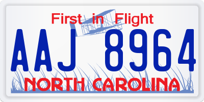 NC license plate AAJ8964
