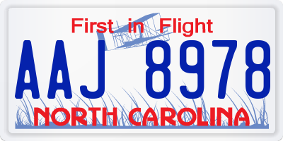 NC license plate AAJ8978