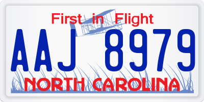 NC license plate AAJ8979