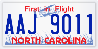 NC license plate AAJ9011
