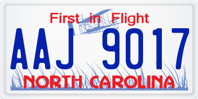 NC license plate AAJ9017