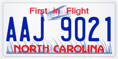 NC license plate AAJ9021