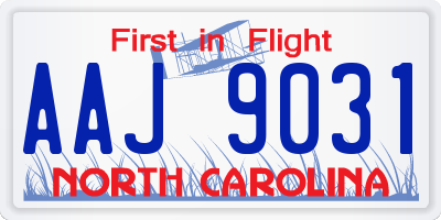 NC license plate AAJ9031