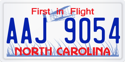 NC license plate AAJ9054