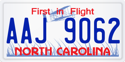 NC license plate AAJ9062