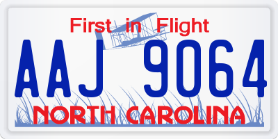 NC license plate AAJ9064
