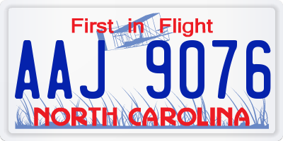NC license plate AAJ9076