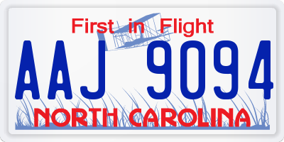 NC license plate AAJ9094