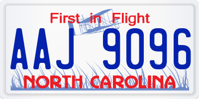 NC license plate AAJ9096