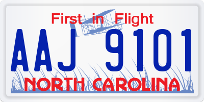 NC license plate AAJ9101