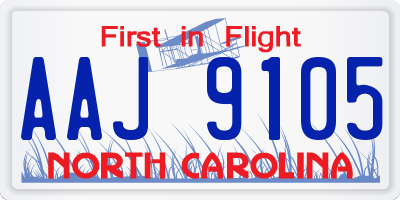 NC license plate AAJ9105