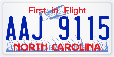 NC license plate AAJ9115
