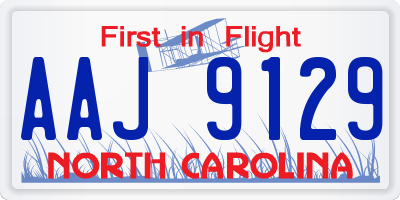 NC license plate AAJ9129