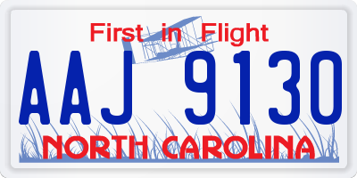 NC license plate AAJ9130