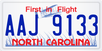 NC license plate AAJ9133