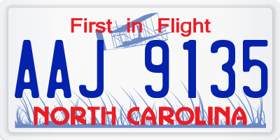 NC license plate AAJ9135