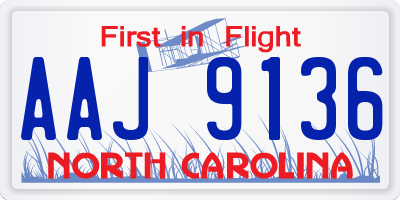 NC license plate AAJ9136