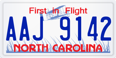 NC license plate AAJ9142