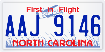 NC license plate AAJ9146