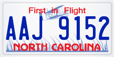 NC license plate AAJ9152